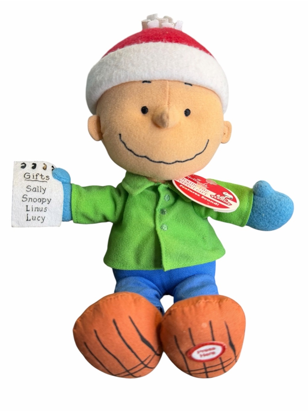 Hallmark Peanuts Charlie Brown Christmas Plush Sound Toy 9” Works NWT